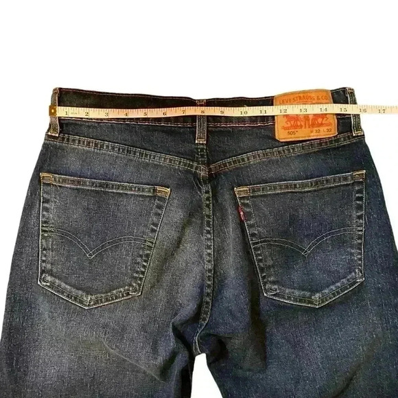 VGT LEVI'S 505 Strauss Men's Jeans Relaxed Straight Stonewash Denim Size W32 L32 - Picture 7 of 16